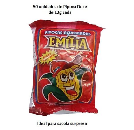 Fardo Pipoca doce c/ 50 unids de 12g cada (Pequena) - Emilia