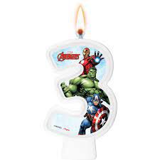 Vela de Aniversário N° 3 Avengers Animated Vingadores - Regina
