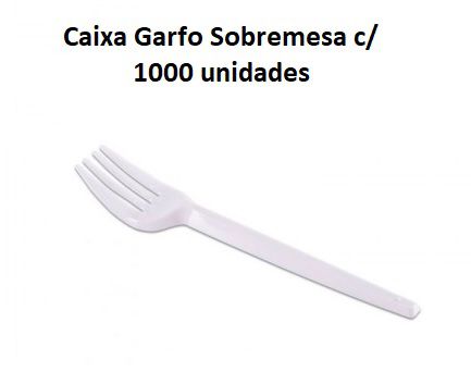 Caixa Garfo Sobremesa Branca c/ 1000 unids descartável - Elite
