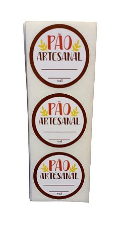 Etiqueta Adesiva Pão Artesanal 4cm c/ 60 unids - HE