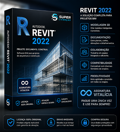 Autodesk Revit 2022 Vitalício – Envio Imediato Licença