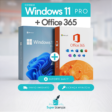 WINDOWS 11 PRO + OFFICE 365 - LICENÇA VITALÍCIA & ENVIO POR E-MAIL (ORIGINAL)