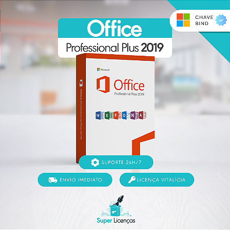 Office 2019 Professional Plus - Chave Bind - Licença Original e Vitalícia I Receba Agora Por Email I Suporte 24 HRS