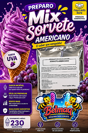 Base mix Sorvete americano Uva