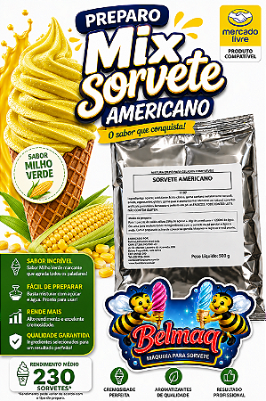Base mix sorvete americano milho verde
