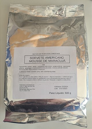 Base mix sorvete americano mousse de maracuja