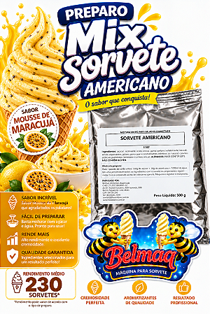 Base mix sorvete americano mousse de maracuja