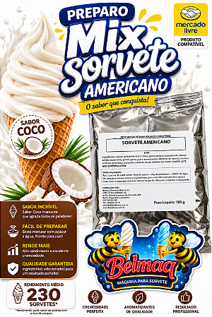 Base mix Sorvete americano Coco
