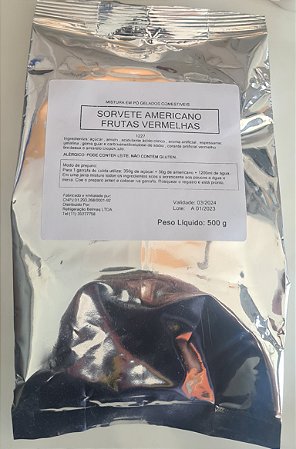 Base mix sorvete americano Frutas vermelhas