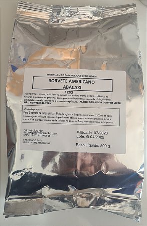 Base mix sorvete americano abacaxi