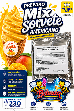 Base mix sorvete americano manga