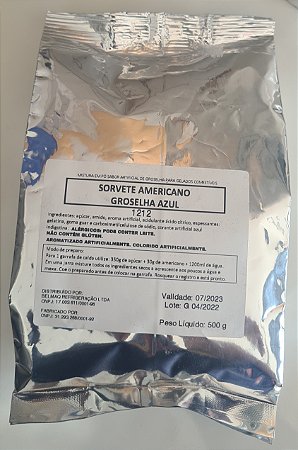 Base mix sorvete americano Groselha Azul
