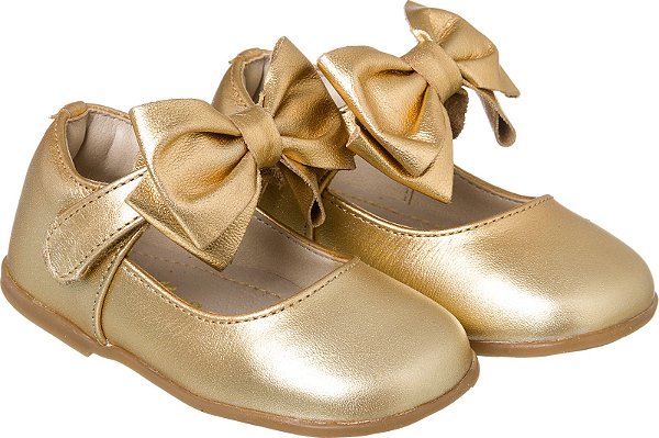 sapato menina dourado - KitColt - Calçados Infantils em Couro