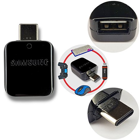 Adaptador Samsung Otg Usb Tipo C Preto