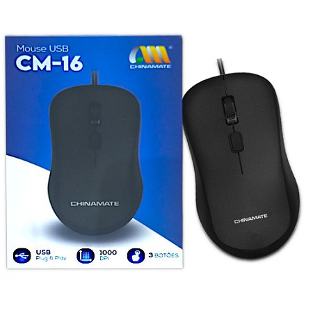 Mouse Óptico Office USB Para Computador e Notebook CM16