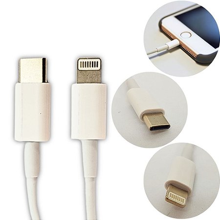 Cabo de Dados para Iphone Tipo C / Lightnig 1 Metro