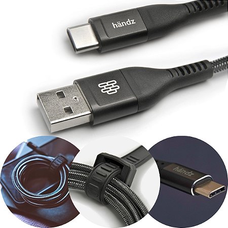 Cabo USB Tipo C Turbo Carga rápida 1,5M Original Handz Ultra