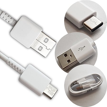 Cabo USB Tipo C Samsung M20 M30 A20 A30 A50 Tab S8 S9 Note GH39-02065A GH39-02134B
