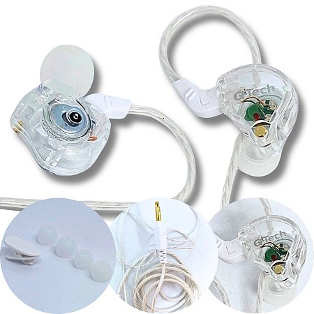 Fone In Ear Monitor Retorno de Palco Alta Definição Transparente