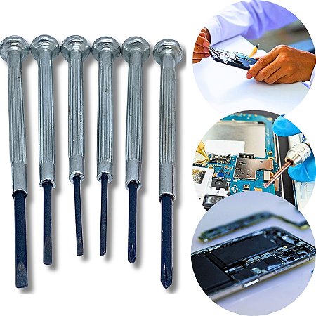 Conjunto 6 Chaves de Precisão Fenda e Phillips