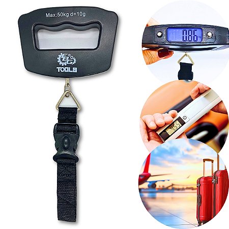 Balança Digital Portátil de Mão para Mala Mochila de Viagem