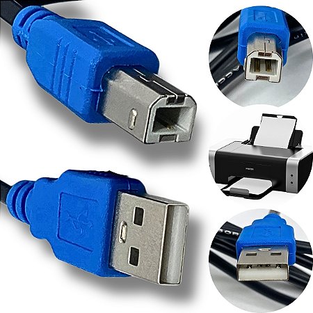 Cabo USB Impressora Tipo A-B 1,5m Alta Qualidade