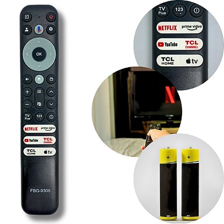 Kit Controle Remoto Compatível Com Smart TVs TCL - Pilha