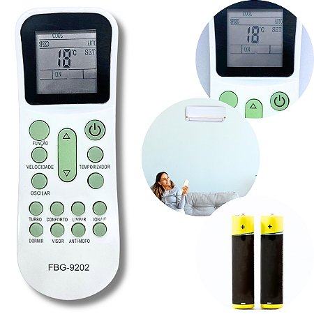 Controle Ar Condicionado com Pilhas Compatível 45HEF 45HWQI