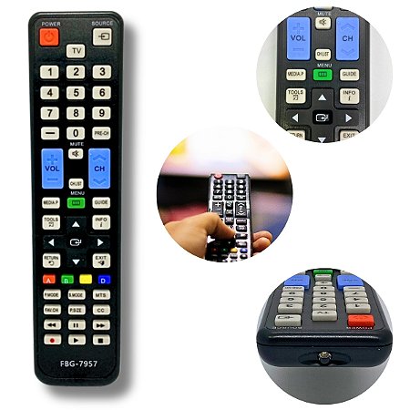 Controle Remoto Compatível BN59-01020A D5500 Pilha e Suporte