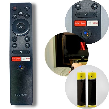 Kit Controle Remoto Compatível Com TVs TCL - FBG-9201-Pilha