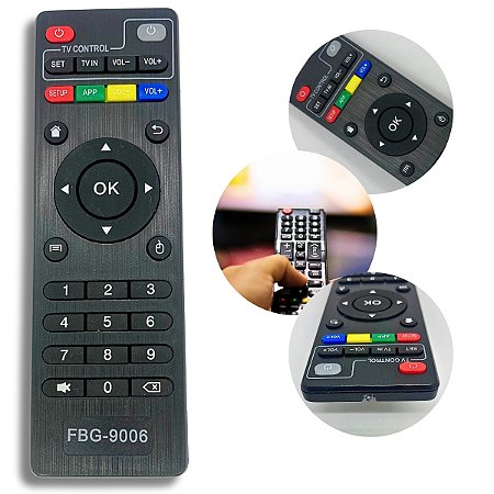 Kit Controle Tv Box 4k Pro Digital Universal - Pilha-Suporte