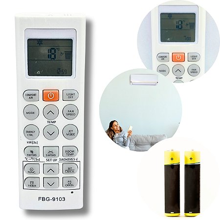 Kit Controle Compatível Com Ar Condicionado LG - Pilhas