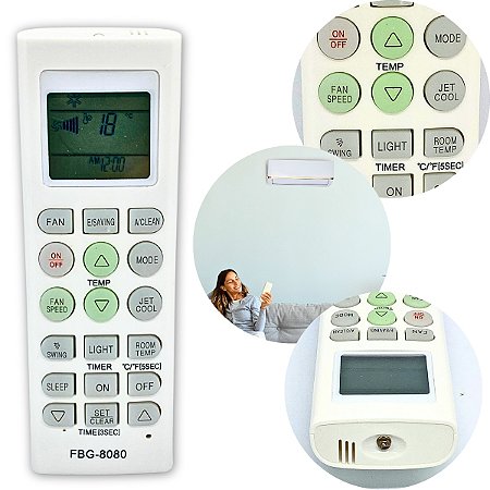Kit Controle AR Condicionado Compatível Com LG Pilha Suporte