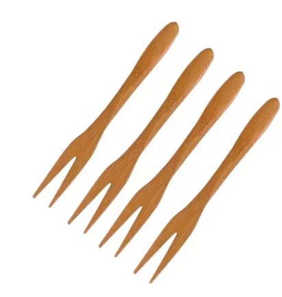 Jogo de Garfos Ecoticken com 4pçs em Bambu 13,1x3cm
