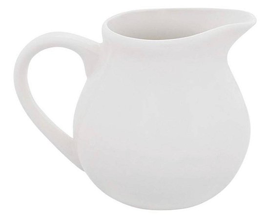 Leiteira molheira de porcelana branca 330ml