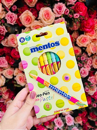 Canetinha Mentos 12 cores Compactor