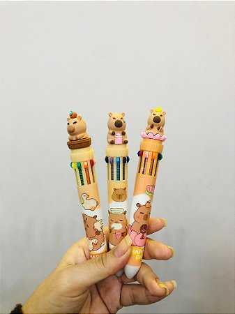 Caneta 10 cores Capivara