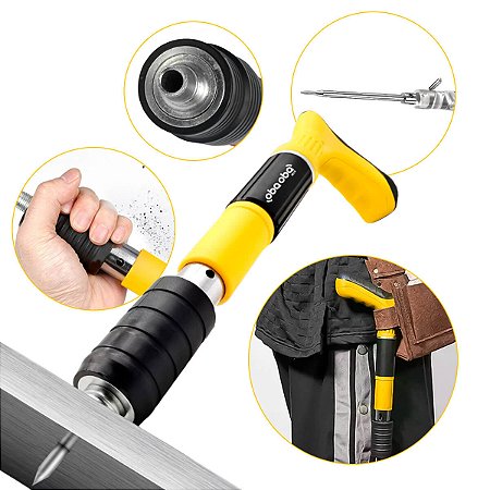 Pistola de Fixação Finca Pino com 20 Rebites e Kit de Segurança