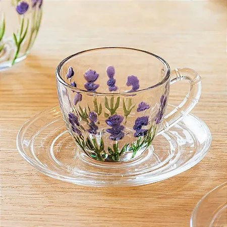 Xícara Com Pires Para Café 80 ml Lavanda