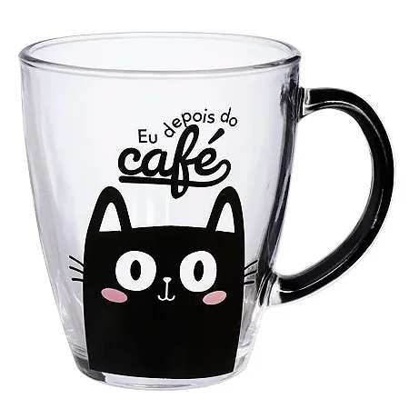 Caneca de Vidro Gatinho Depois do Café