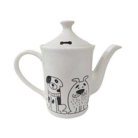 Bule Alto de Porcelana Cachorros 650 ml