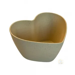 Conjunto de 6 Bowls Coração Bambu e Plástico Creme