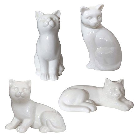 Conjunto Gatinhos de Porcelana Branco