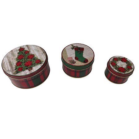 Trio Latas Decorativas Natal
