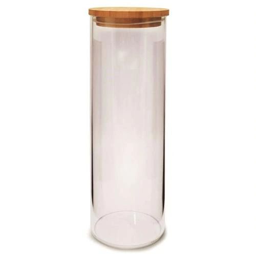 Pote de Vidro Hermético com Tampa de Bambu - 1500 ml