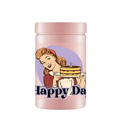 Pote de Plástico Retro Rosa 1,5 l