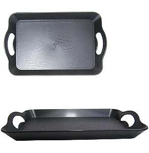 Bandeja Preta de Plástico 28 cm
