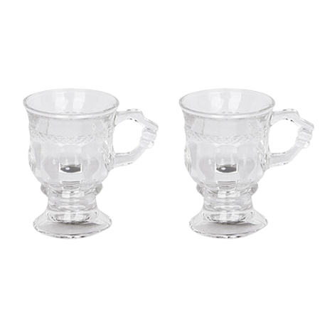 Jogo de 2 Caneca Xícara de Vidro para Café ou Cappuccino