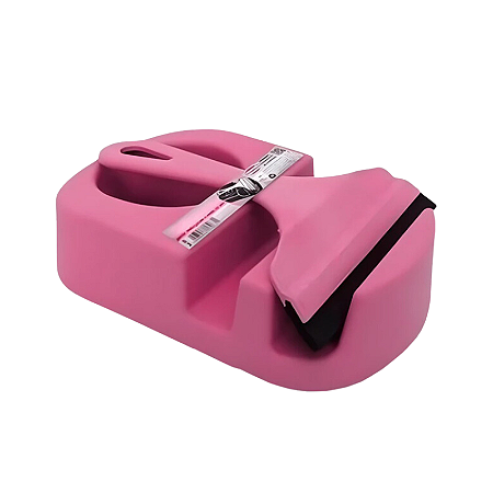 Porta detergente com rodo de pia de plástico rosa
