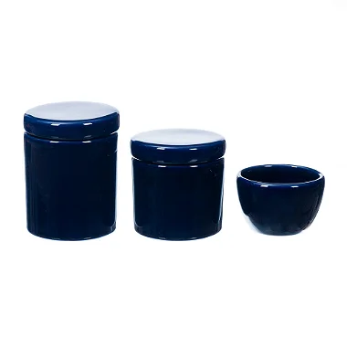 Kit Higiene Azul Marinho sem Bandeja - 03 Peças